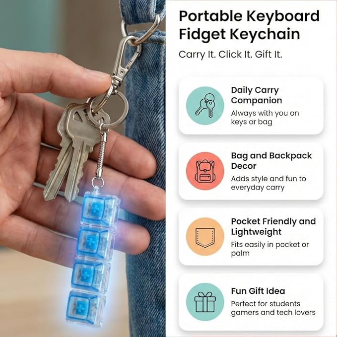 LED Keyboard Fidget Keyring