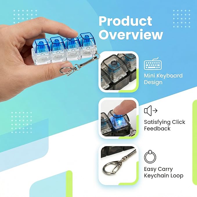 LED Keyboard Fidget Keyring
